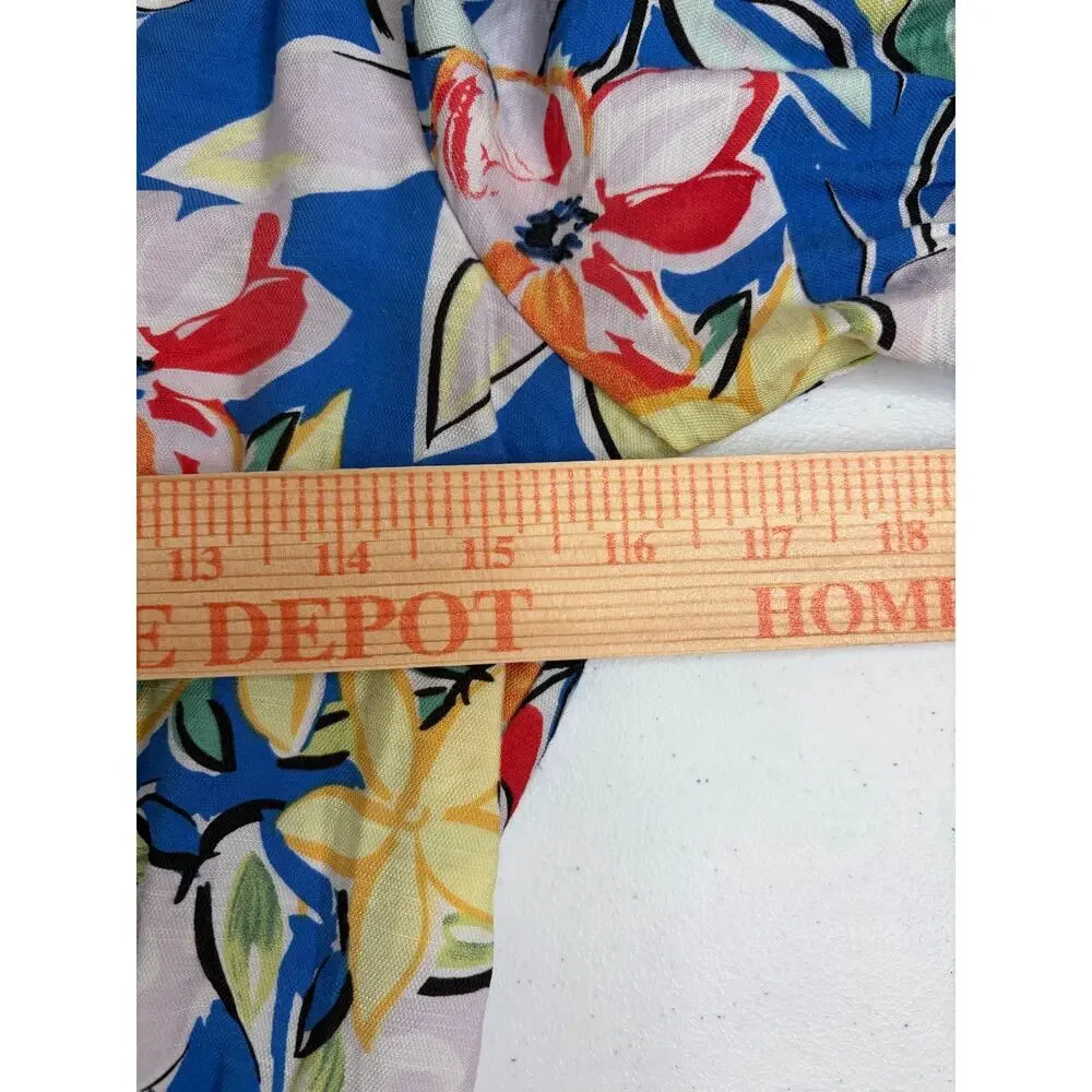 Skies Are Blue Floral Short Romper Sz XS Garden Floral Cottagecore Coastal Beach